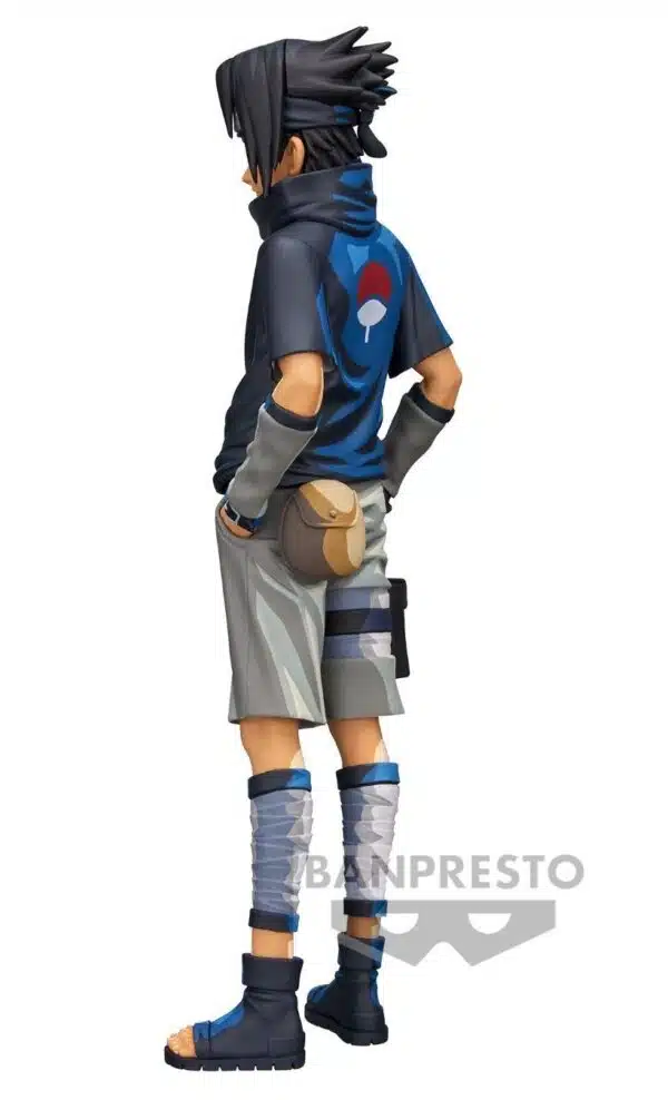 La figurine de Uchiha Sasuke, issue de la prestigieuse collection Grandista, se dresse fièrement à environ 24 cm de hauteur.